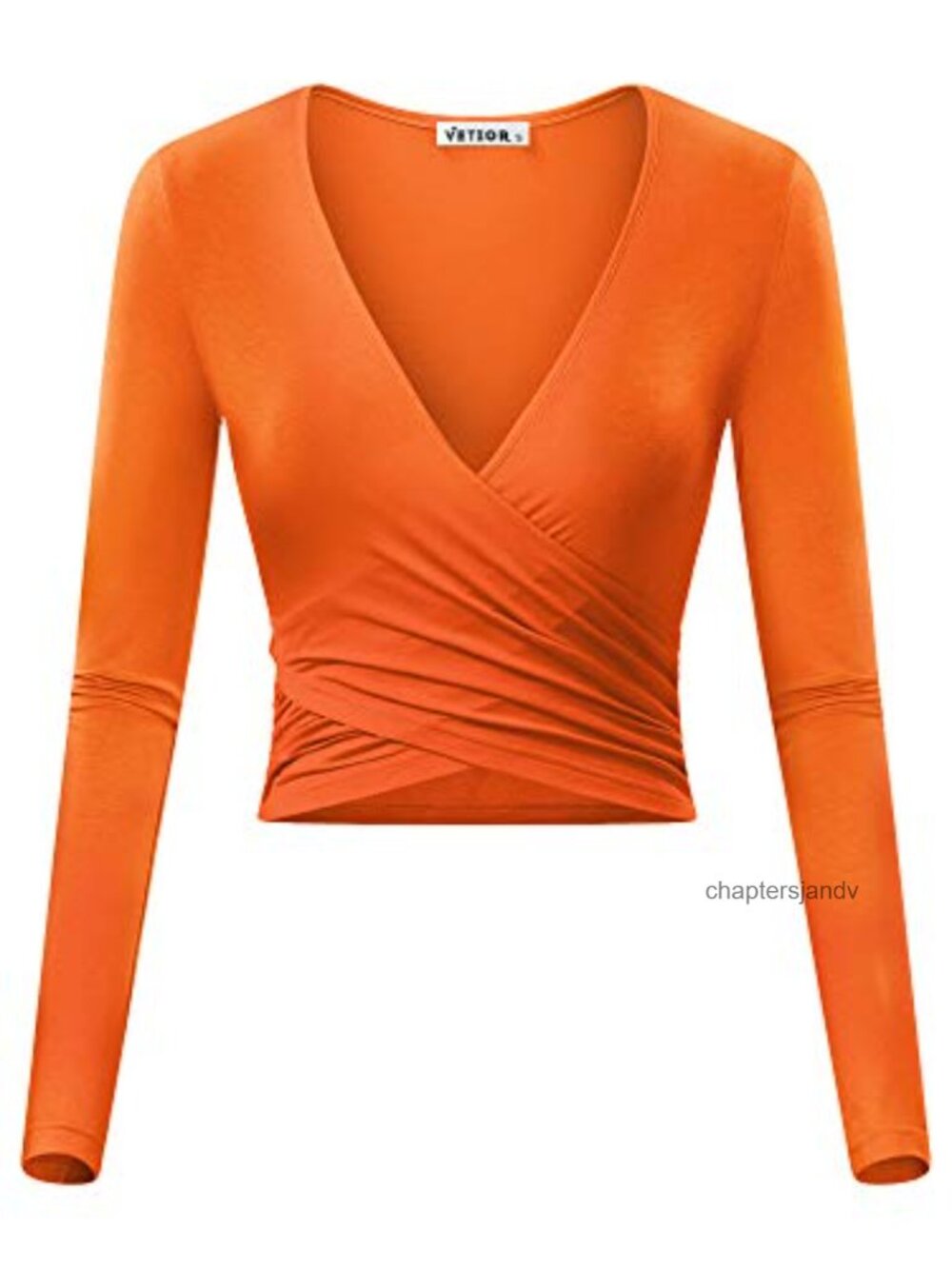 Women's Sexy Deep V Neck Crop Top Slim Fit Cross Wrap Short Sleeve Blouse